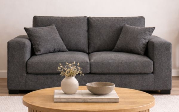 Sofa Novana in grau Strukturstoff 2-Sitzer 182 cm