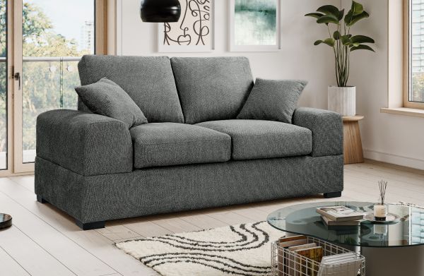 Sofa Novana in grau Strukturstoff 2-Sitzer 182 cm