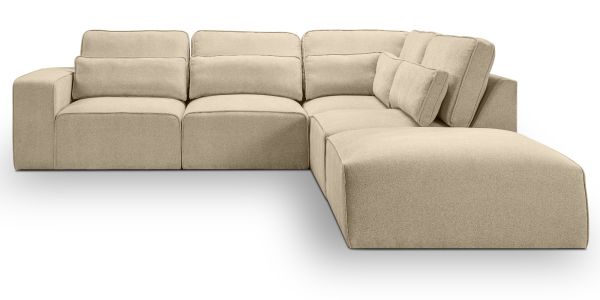 Sofa Pargola in beige Webstoff Ecksofa 4-Sitzer 305 x 281 cm