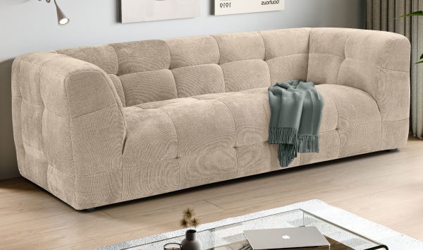 Sofa Astaro in beige Strukturstoff 2,5-Sitzer 217 cm