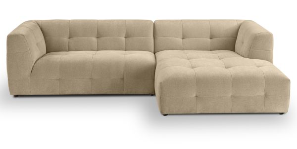 Sofa Astaro in beige Webstoff Ecksofa 5-Sitzer 292 x 161 cm