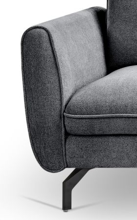Sofa Palma in grau Webstoff Ecksofa 5-Sitzer 259 x 167 cm