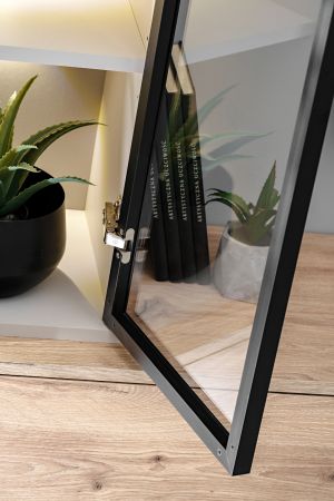 Wohnwand Askim in Viking Eiche und Kaschmir, h�ngend 240 cm mit Push-To-Open, inkl. Beleuchtung