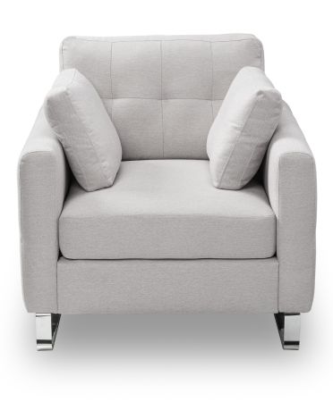 Sessel Alanto in hellgrau Flachgewebe Clubsessel 93 x 94 cm