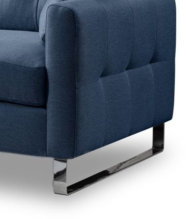 Sofa Alanto in blau Flachgewebe 2,5-Sitzer 203 cm