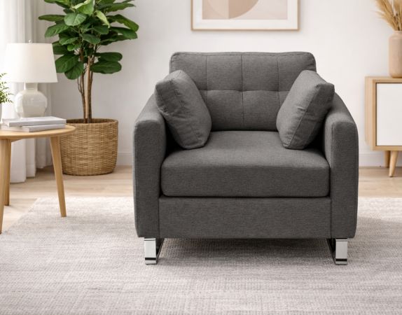 Sessel Alanto in grau Flachgewebe Clubsessel 93 x 94 cm
