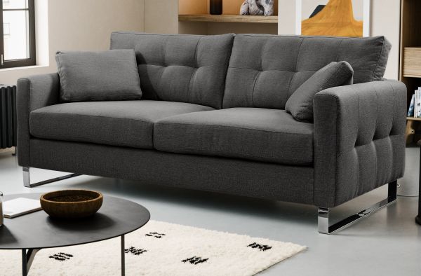 Sofa Alanto in grau Flachgewebe 2,5-Sitzer 203 cm