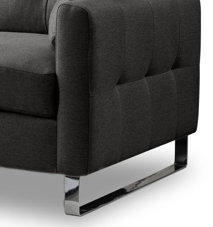 Sofa Alanto in grau Flachgewebe 2,5-Sitzer 203 cm