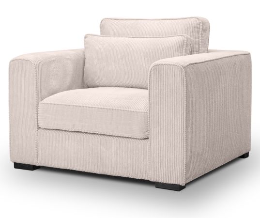Sessel Canedo in grau-beige Cord Loungesessel 120 cm