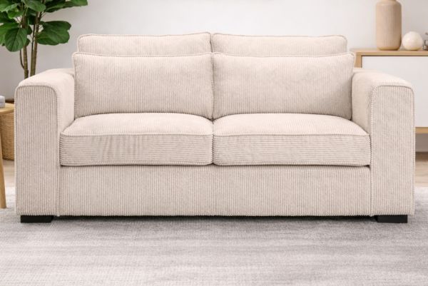 Sofa Canedo in grau-beige Cord Couch 2,5-Sitzer 200 cm