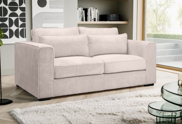 Sofa Canedo in grau-beige Cord Couch 2,5-Sitzer 200 cm