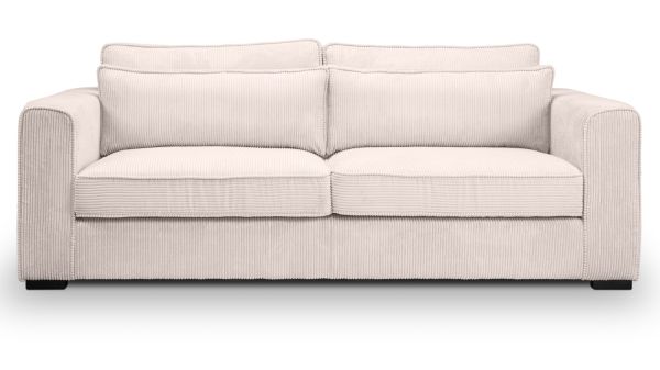 Sofa Canedo in grau-beige Cord Couch 3-Sitzer 241 cm