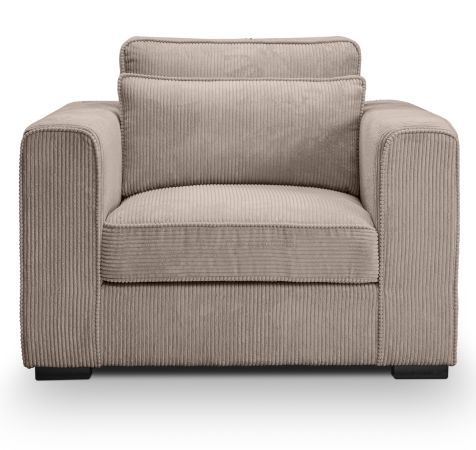 Sessel Canedo in beige-braun Cord Loungesessel 120 cm