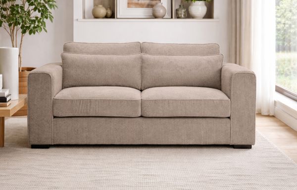 Sofa Canedo in beige-braun Cord Couch 2,5-Sitzer 200 cm