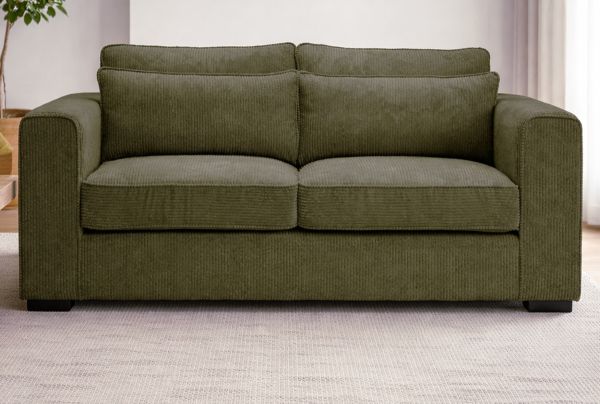 Sofa Canedo in khaki Cord Couch 2,5-Sitzer 200 cm