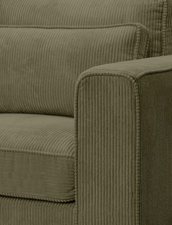 Sofa Canedo in khaki Cord Couch 2,5-Sitzer 200 cm