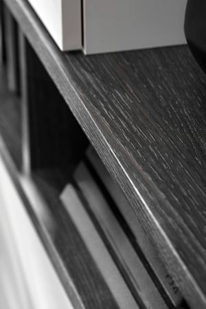 Wohnwand Askim in Kaschmir und Graphit Eiche, Schrankwand h�ngend 210 cm mit Push-to-Open