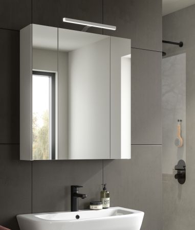 Badezimmer Spiegelschrank Talerno in Wei� 3-t�rig, Badschrank 60 x 70 cm