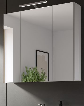 Badezimmer Spiegelschrank Talerno in Wei�, 3-t�rig 82 x 77