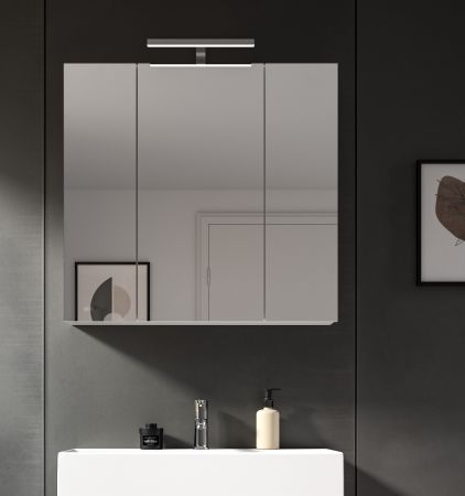 Badezimmer Spiegelschrank Talerno in Wei�, 3-t�rig 82 x 77