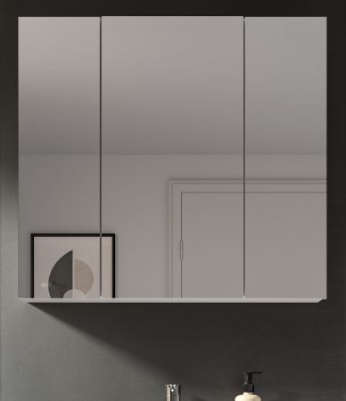 Badezimmer Spiegelschrank Talerno in Wei�, 3-t�rig 82 x 77