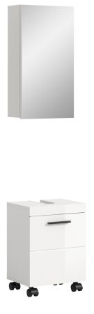 Badm�bel Set 2-teilig Talerno in wei� Hochglanz Badkombination 40 x 191 cm