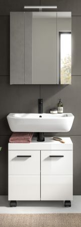 Badm�bel Set 2-teilig Talerno in Wei� Hochglanz Badkombination 60 x 191 cm