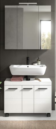 Badm�bel Set 2-teilig Talerno in wei� Hochglanz Badkombination 82 x 191 cm