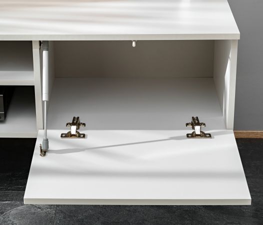 TV-Lowboard Set iLike in hellem Grau und Artisan Eiche 160 cm, Flat-TV Unterschrank mit Akustikpaneel
