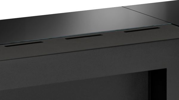 TV-Lowboard Heritage in Wotan Eiche und schwarz TV-M�bel mit Ethanol Kamin, 150 x 47 cm