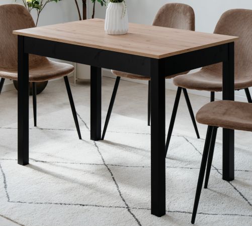 Esstisch Prag in Artisan Eiche und Schwarz 110 x 67 cm