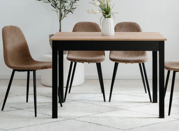 Esstisch Prag in Artisan Eiche und Schwarz 110 x 67 cm
