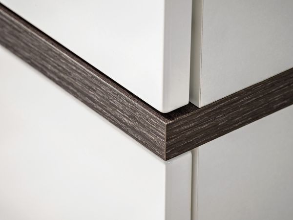 TV-Lowboard Lovely in wei� Hochglanz und Ulme TV Unterteil mit Ethanol Kamin 150 cm