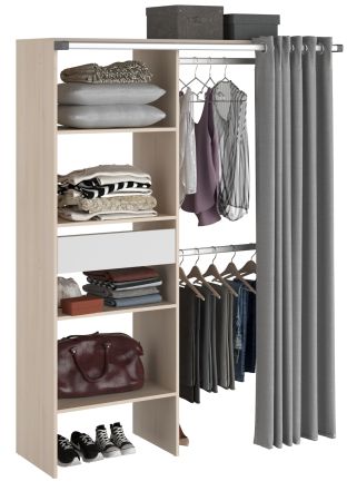 Parisot Kinder und Jugend Schlafzimmer Set Most Akazie und wei� mit Stauraumbett (160 x 200) und Kleiderschrank