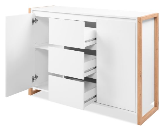 Sideboard Malta in Wei� und Artisan Eiche 120 x 88 cm