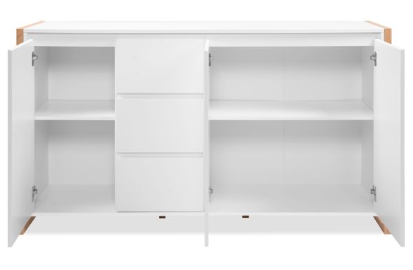 Sideboard Malta in Wei� mit Artisan Eiche 160 x 88 cm