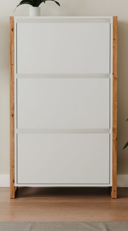 Schuhkipper Malta in Wei� mit Artisan Eiche 70 x 125 cm