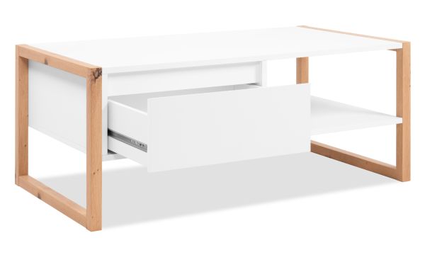 Couchtisch Malta in Wei� mit Artisan Eiche 100 x 55 cm