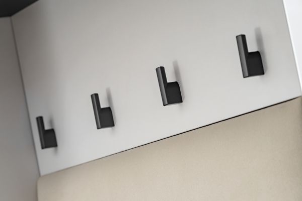 Garderobe Set Vektor in Kaschmir mit Schwarz, 6-teilige Flurgarderobe 210 x 203 cm