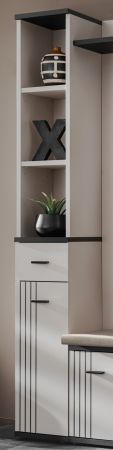 Flurkommode Vektor in Kaschmir und schwarz Flurschrank mit Regalelement 30 x 203 cm