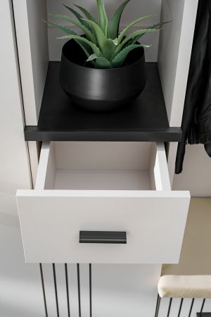 Flurkommode Vektor in Kaschmir und schwarz Flurschrank mit Regalelement 30 x 203 cm