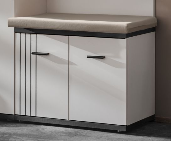 Garderobe Sitzbank Vektor in Kaschmir und schwarz Garderobenbank mit Streifenmuster 60 x 46 cm