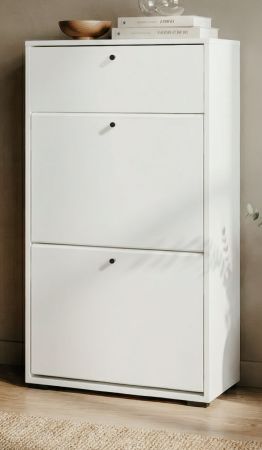 Schuhkipper Binz in Wei�, 2 Klappen und Schubkasten 58 x 111 cm