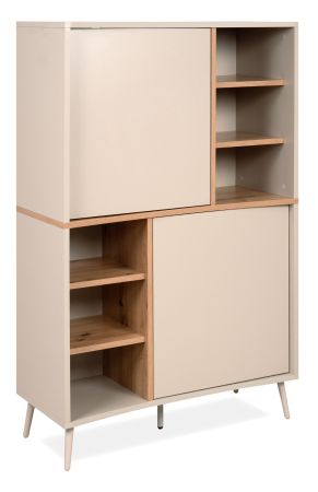 Highboard Sena in Kaschmir und Artisan Eiche 90 x 140 cm, mit Push-to-Open