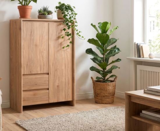 Highboard Luzern in Hickory Walnuss 86 x 140 cm