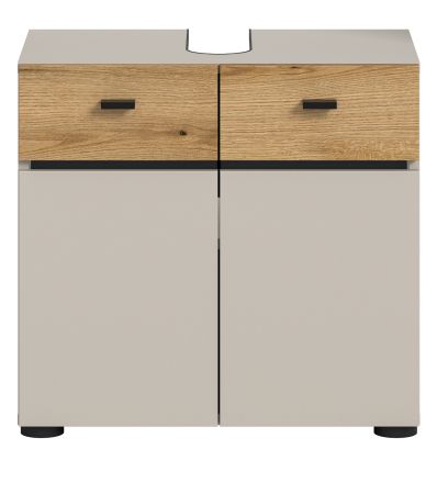 Waschbeckenunterschrank Matteo in Kaschmir und Evoke Eiche 60 cm