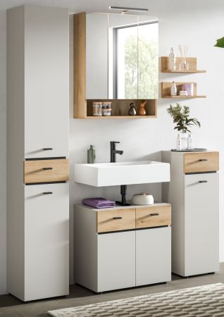 Badm�bel Set Matteo in Kaschmir und Evoke Eiche Badkombination 154 x 191 cm