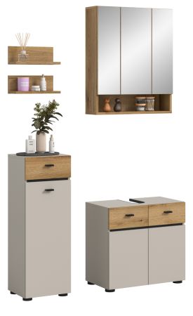 Badm�bel Set Matteo in Kaschmir und Evoke Eiche Badkombination 107 x 191 cm