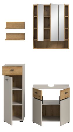 Badm�bel Set Matteo in Kaschmir und Evoke Eiche Badkombination 107 x 191 cm