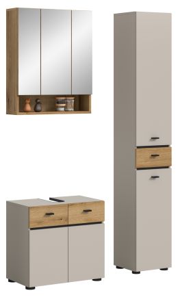Badm�bel Set Matteo in Kaschmir und Evoke Eiche Badkombination 107 x 191 cm